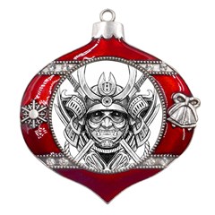 Drawing Samurai Tattoo Sketch Japanese Samurai Metal Snowflake And Bell Red Ornament