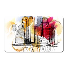 New York City Skyline Vector Illustration Magnet (rectangular) by Mog4mog4