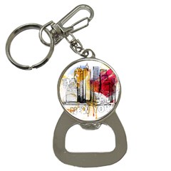 New York City Skyline Vector Illustration Bottle Opener Key Chain by Mog4mog4