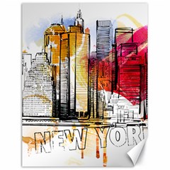 New York City Skyline Vector Illustration Canvas 18  X 24  by Mog4mog4