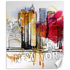 New York City Skyline Vector Illustration Canvas 20  X 24  by Mog4mog4