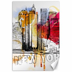 New York City Skyline Vector Illustration Canvas 20  X 30  by Mog4mog4