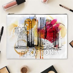 New York City Skyline Vector Illustration Cosmetic Bag (xl) by Mog4mog4