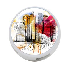 New York City Skyline Vector Illustration 4-port Usb Hub (two Sides) by Mog4mog4