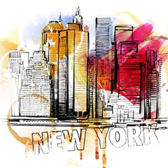 New York City Skyline Vector Illustration Play Mat (square) by Mog4mog4