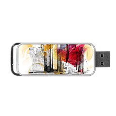 New York City Skyline Vector Illustration Portable Usb Flash (one Side) by Mog4mog4