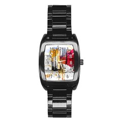 New York City Skyline Vector Illustration Stainless Steel Barrel Watch by Mog4mog4