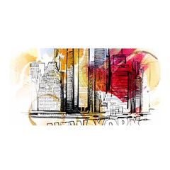 New York City Skyline Vector Illustration Satin Wrap 35  X 70  by Mog4mog4