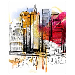 New York City Skyline Vector Illustration Drawstring Bag (small) by Mog4mog4