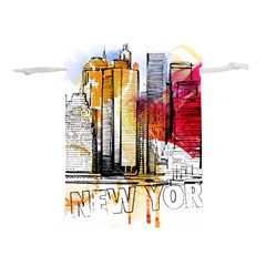 New York City Skyline Vector Illustration Lightweight Drawstring Pouch (l)