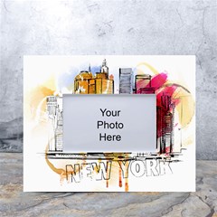 New York City Skyline Vector Illustration White Tabletop Photo Frame 4 x6  by Mog4mog4