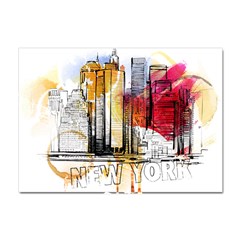 New York City Skyline Vector Illustration Crystal Sticker (a4) by Mog4mog4