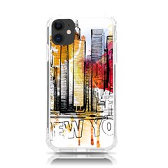 New York City Skyline Vector Illustration Iphone 11 Tpu Uv Print Case by Mog4mog4