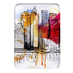 New York City Skyline Vector Illustration Rectangular Glass Fridge Magnet (4 Pack)