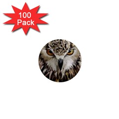 Vector Hand Painted Owl 1  Mini Buttons (100 Pack)  by Mog4mog4