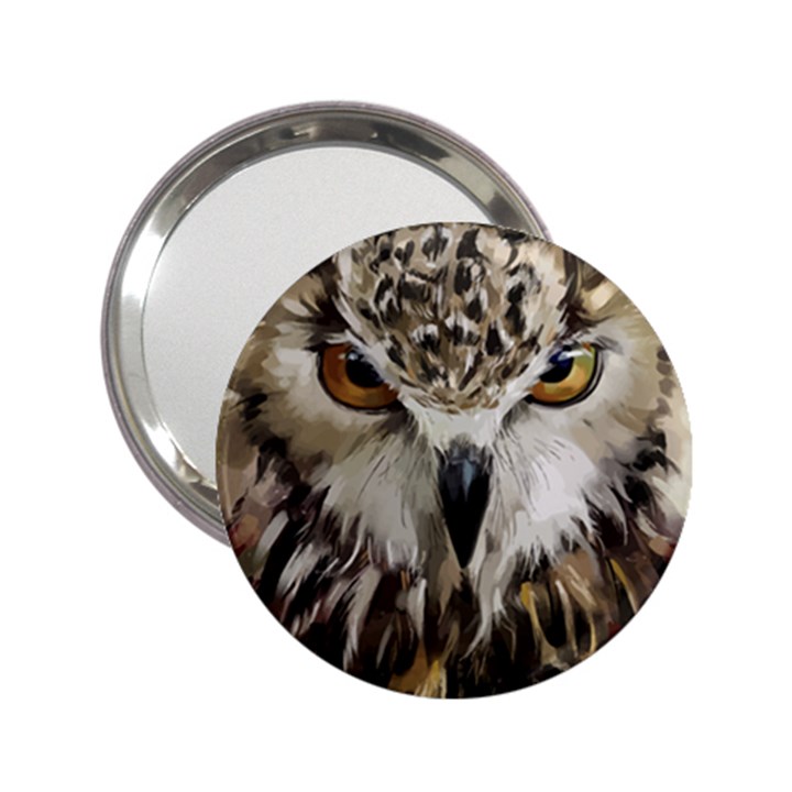 Vector Hand Painted Owl 2.25  Handbag Mirrors