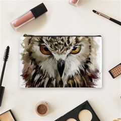 Vector Hand Painted Owl Cosmetic Bag (medium) by Mog4mog4