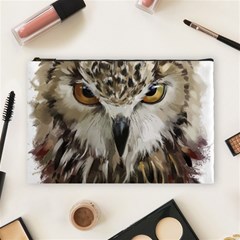 Vector Hand Painted Owl Cosmetic Bag (large) by Mog4mog4