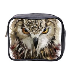 Vector Hand Painted Owl Mini Toiletries Bag (two Sides) by Mog4mog4