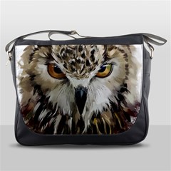 Vector Hand Painted Owl Messenger Bag by Mog4mog4