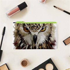 Vector Hand Painted Owl Cosmetic Bag (xs) by Mog4mog4