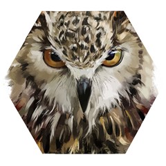 Vector Hand Painted Owl Wooden Puzzle Hexagon by Mog4mog4