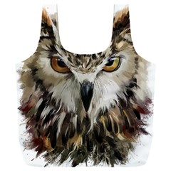 Vector Hand Painted Owl Full Print Recycle Bag (xxl) by Mog4mog4