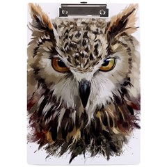 Vector Hand Painted Owl A4 Acrylic Clipboard by Mog4mog4