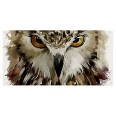 Vector Hand Painted Owl Banner And Sign 8  X 4  by Mog4mog4