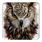 Vector Hand Painted Owl Square Glass Fridge Magnet (4 pack) Front