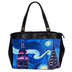 Starry Night In New York Van Gogh Manhattan Chrysler Building And Empire State Building Oversize Office Handbag (2 Sides)