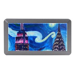 Starry Night In New York Van Gogh Manhattan Chrysler Building And Empire State Building Memory Card Reader (mini) by Mog4mog4