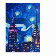 Starry Night In New York Van Gogh Manhattan Chrysler Building And Empire State Building Large Garden Flag (two Sides) by Mog4mog4