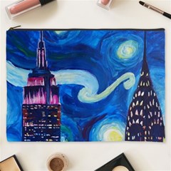 Starry Night In New York Van Gogh Manhattan Chrysler Building And Empire State Building Cosmetic Bag (xxxl)