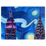 Starry Night In New York Van Gogh Manhattan Chrysler Building And Empire State Building Premium Plush Fleece Blanket (Extra Small) 40 x30  Blanket Front