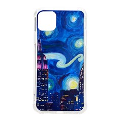 Starry Night In New York Van Gogh Manhattan Chrysler Building And Empire State Building Iphone 11 Pro Max 6 5 Inch Tpu Uv Print Case by Mog4mog4