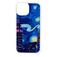 Starry Night In New York Van Gogh Manhattan Chrysler Building And Empire State Building Iphone 13 Mini Tpu Uv Print Case by Mog4mog4