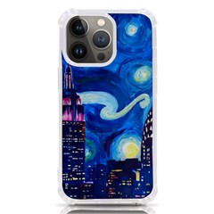 Starry Night In New York Van Gogh Manhattan Chrysler Building And Empire State Building Iphone 13 Pro Tpu Uv Print Case by Mog4mog4