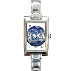 Vincent Van Gogh Starry Night Art Painting Planet Galaxy Rectangle Italian Charm Watch by Mog4mog4