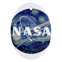 Vincent Van Gogh Starry Night Art Painting Planet Galaxy Ornament (oval) by Mog4mog4