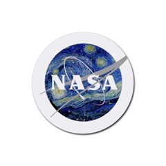 Vincent Van Gogh Starry Night Art Painting Planet Galaxy Rubber Coaster (round) by Mog4mog4