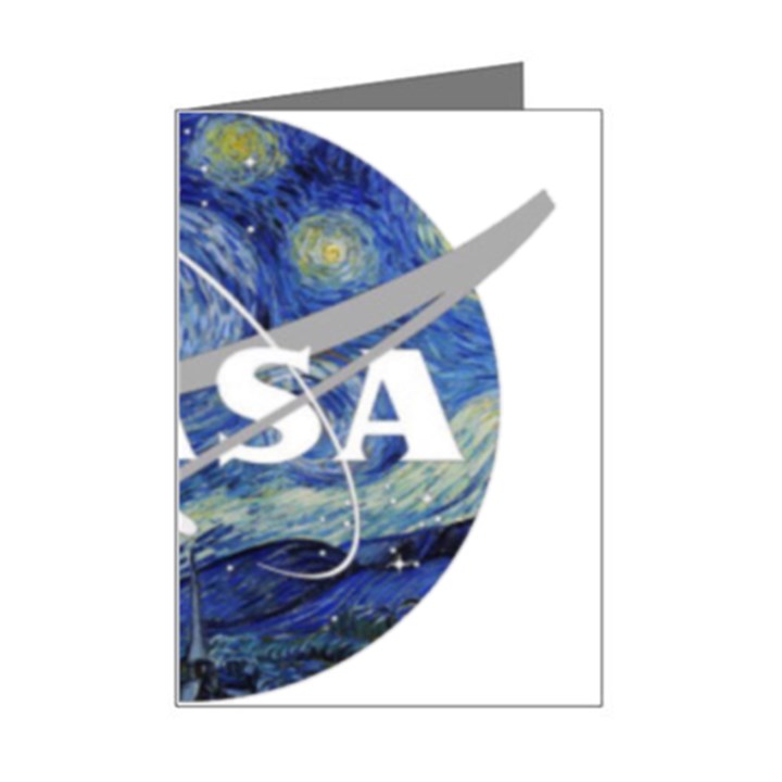 Vincent Van Gogh Starry Night Art Painting Planet Galaxy Mini Greeting Card