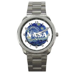 Vincent Van Gogh Starry Night Art Painting Planet Galaxy Sport Metal Watch by Mog4mog4