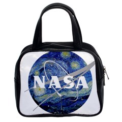 Vincent Van Gogh Starry Night Art Painting Planet Galaxy Classic Handbag (two Sides) by Mog4mog4