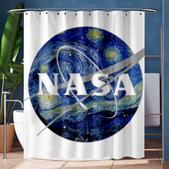 Vincent Van Gogh Starry Night Art Painting Planet Galaxy Shower Curtain 60  X 72  (medium)  by Mog4mog4