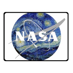 Vincent Van Gogh Starry Night Art Painting Planet Galaxy Two Sides Fleece Blanket (small) by Mog4mog4