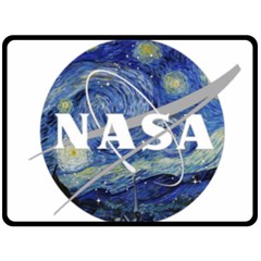 Vincent Van Gogh Starry Night Art Painting Planet Galaxy Two Sides Fleece Blanket (large) by Mog4mog4