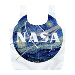 Vincent Van Gogh Starry Night Art Painting Planet Galaxy Full Print Recycle Bag (l) by Mog4mog4