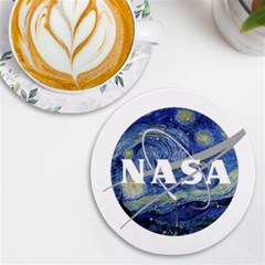 Vincent Van Gogh Starry Night Art Painting Planet Galaxy Uv Print Round Tile Coaster by Mog4mog4