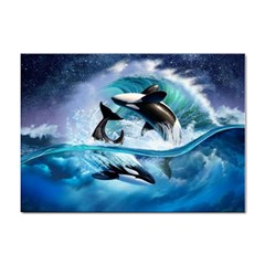 Orca Wave Water Underwater Sticker A4 (100 Pack) by Mog4mog4